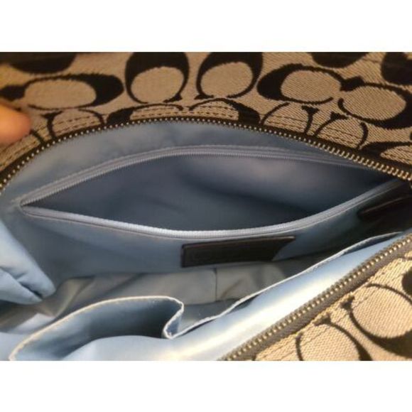 💸SOLD EUC Coach Signature Black Gray Handbag Purse & Matching Wallet - Picture 13 of 16